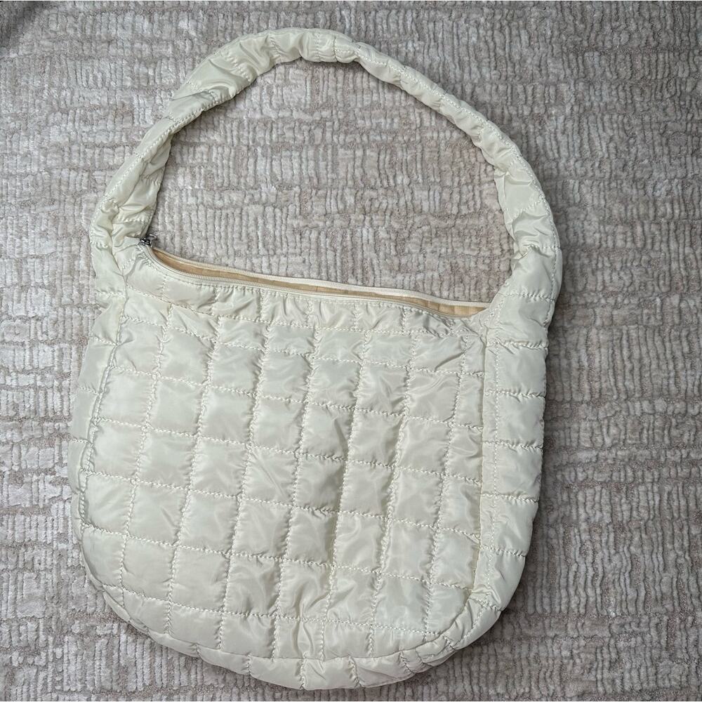 Off White Puffer Crossbody Messanger Bag